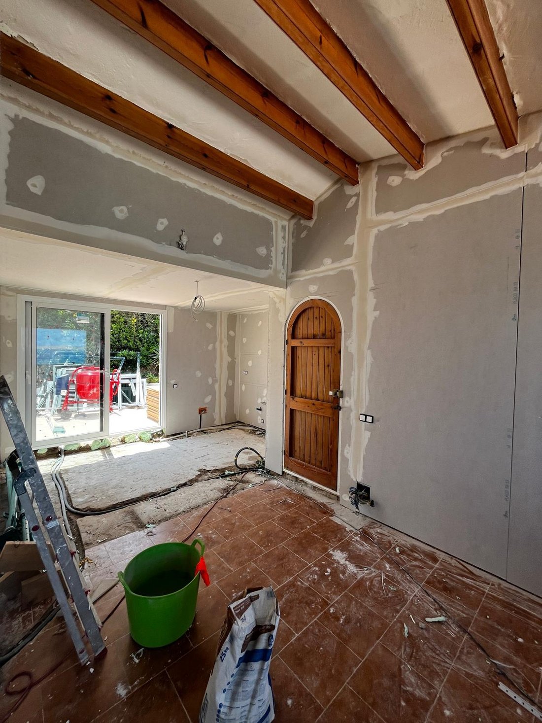 Estructura de pladur en obra en Arenal d'en Castell