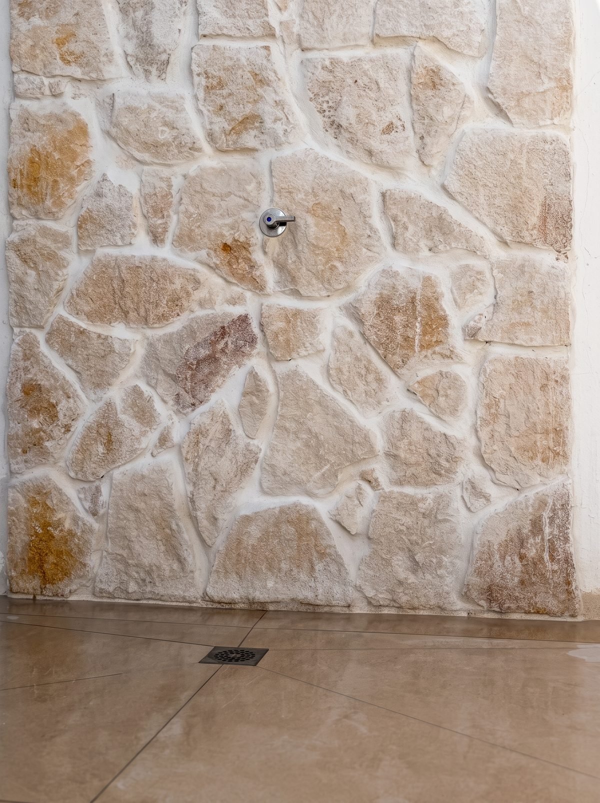 Détail de la poignée de la douche extérieure à Salgar