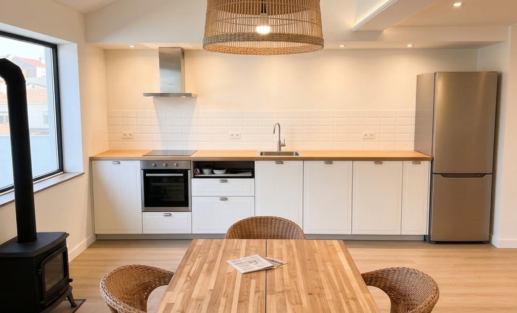 Cocina reformada en el loft de Sant Lluís