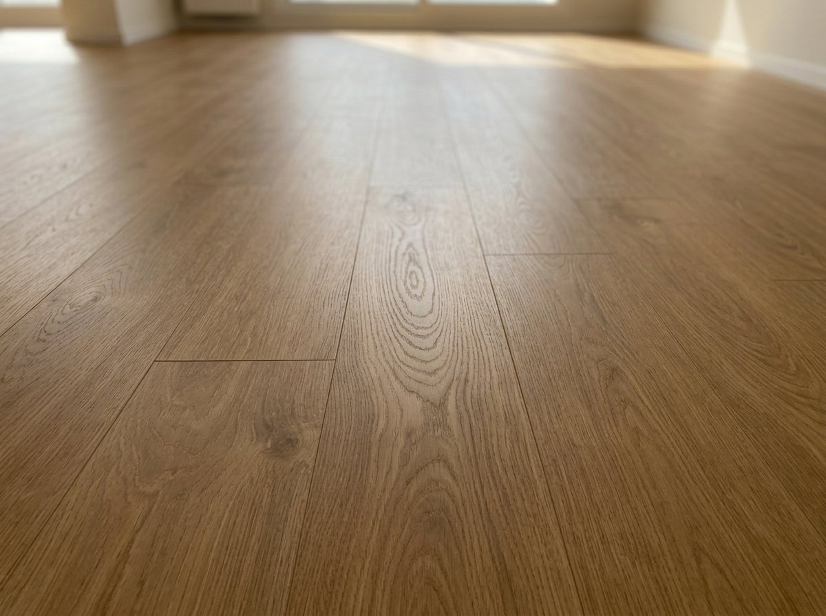 Suelo continuo en salón-cocina reformado en Menorca